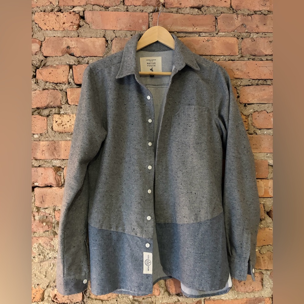 NATIVE YOUTH Charcoal Button-Up Shirt